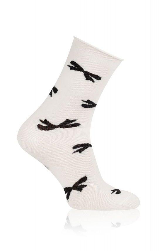 S183D Figaro Női hosszú sajtolatlan zokni Olasz divat - masnik