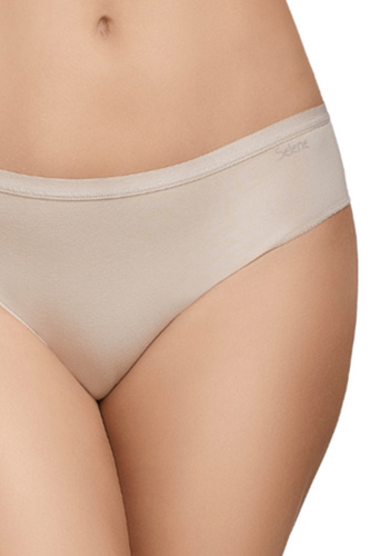 Figi bikini Selene 400 beżowe, bawełniane, klasyczne, 2-pack