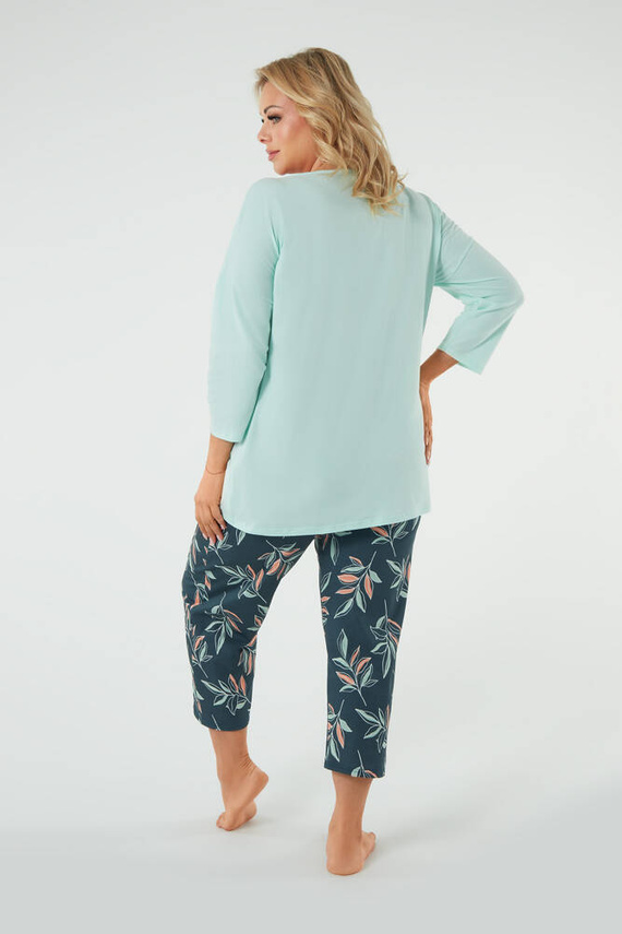 Julietta Női pizsama 3/4 ujjú, 7/8 nadrág olasz divat - pisztácia/print