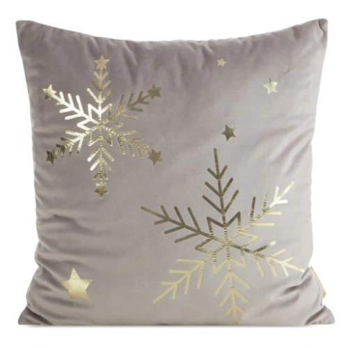 Chp 237 Karácsonyi bársony párnahuzat Eurofirany bézs - puha, elegáns dekoráció