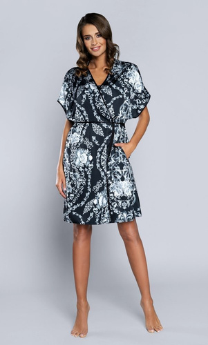 Silver Női rövid ujjú köntös Szatén Olasz divat - sötétkék