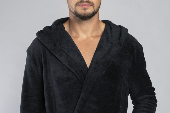 Mimas Férfi kapucnis fürdőköpeny olasz divat - szürke