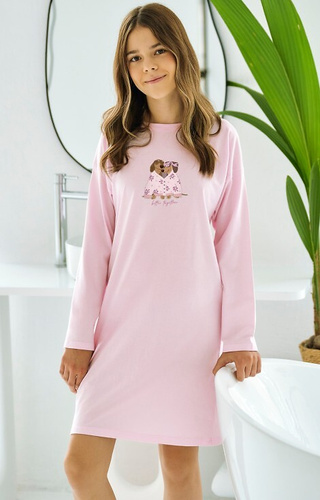 3505 Jasmina Taro pink - Nyomtatott pamut póló lányoknak