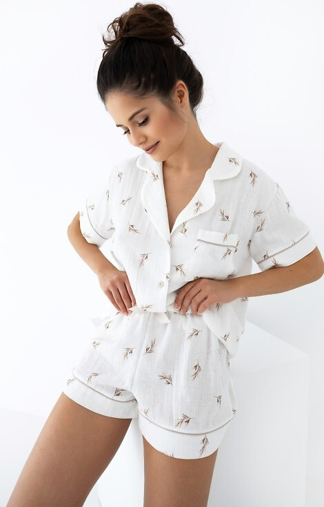 Sensis Nastia Női muszlin pizsama - ekrü színű