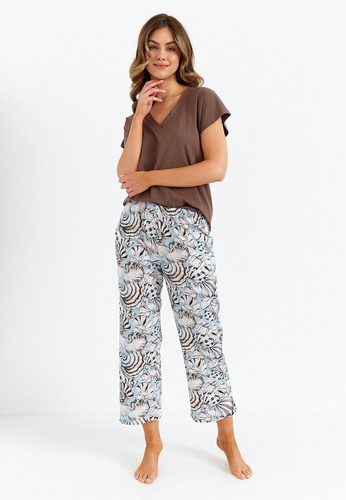 485 Cana női pizsama csokoládé - pamut, kétrészes, elegáns, elegáns