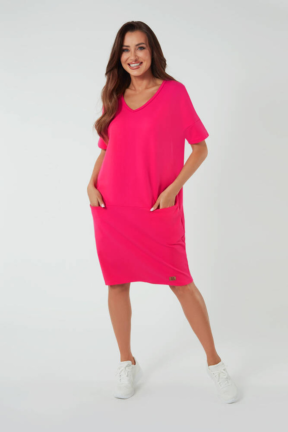 Stella női rövid ujjú tunika Olasz divat - fukszia