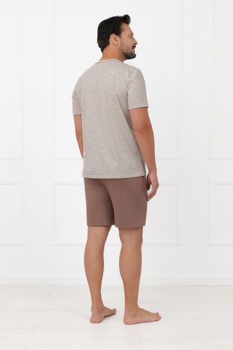 Férfi pizsama Shiba Italian Fashion 100% pamut rövid ujjú rövidnadrág