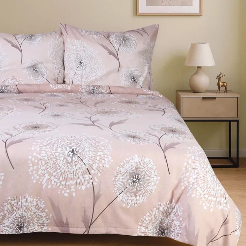 31513/1 Flanelove ágynemű Darymex bézs pitypang szett, 100% pamut, meleg és puha