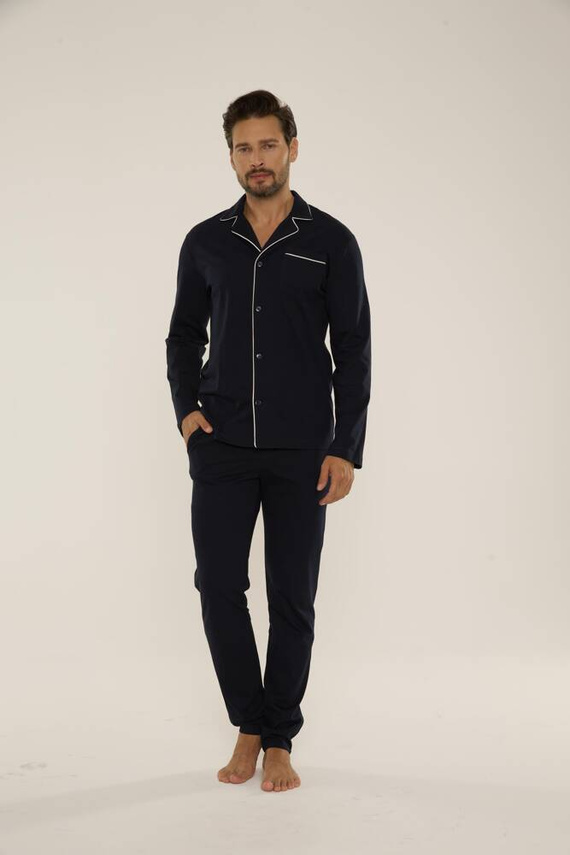 729 Norberto Férfi pizsama De Lafense - sötétkék