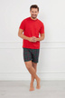 Férfi rövid pizsama - piros