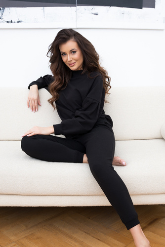 Parma Női hosszú ujjú szett, nadrág olasz divat - fekete