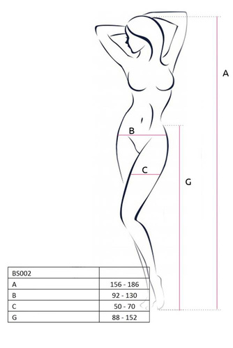 S029 Bodystocking harisnyák Passion fekete