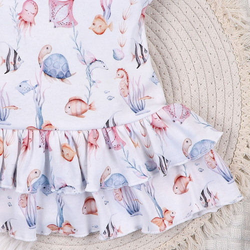 ABN-5486 Víz alatti világ Nini baba ruha - organikus pamut, könnyű és puha