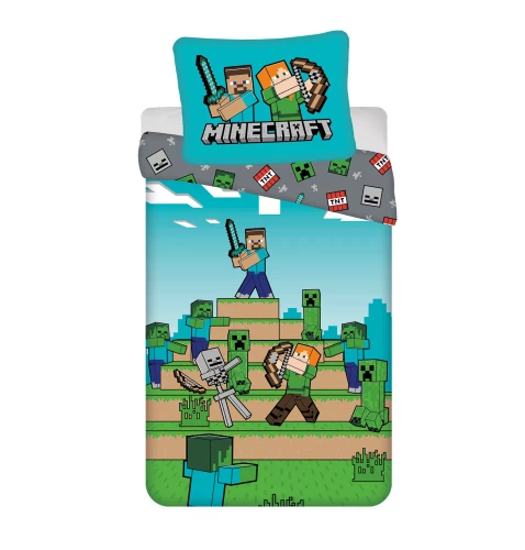 Minecraft "We Got This" Jerry Fabrics pamut ágynemű - 140x200 cm, 100% pamut, megfordítható