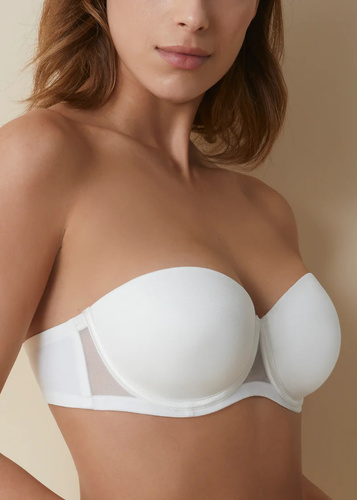 Esmeralda önhordó Bardot Selene Pearl - pántnélküli melltartó, szilikon támogatással