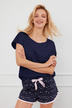 Rövid pizsama - tengerészkék
