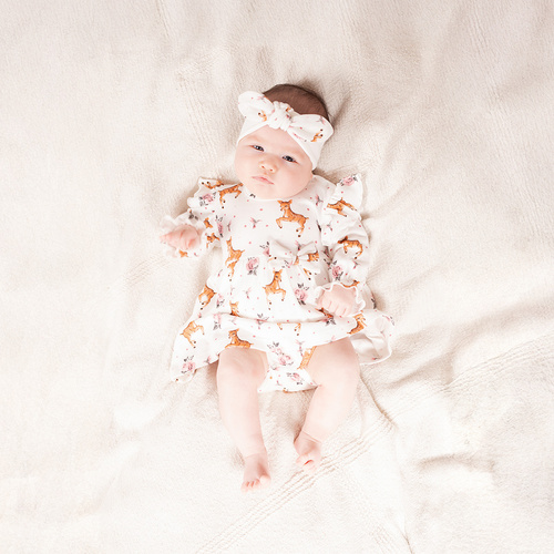 216065 Lala Nicol fejpánt - krémszínű pamut nagy masnival