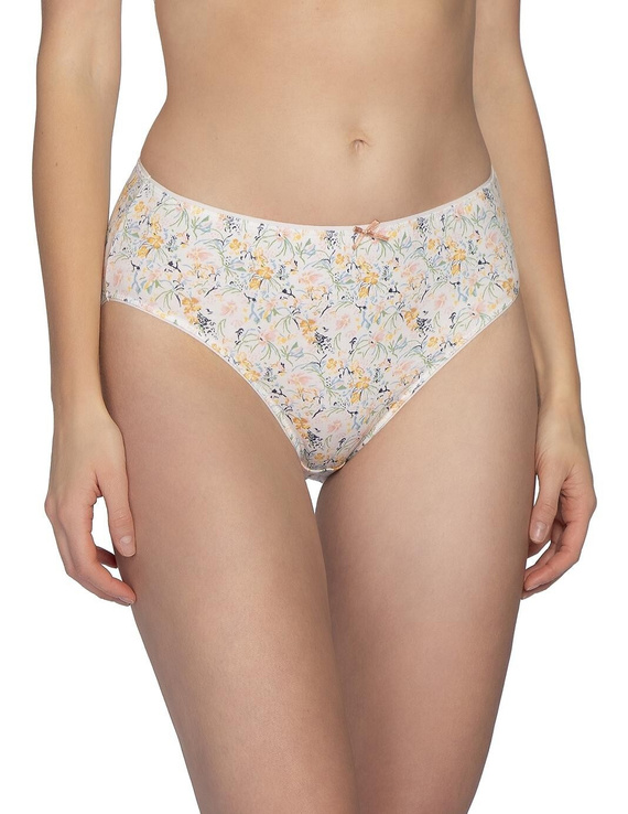 Figi L-120 BI-105 Lama pamut női bikini alsó 3 db-os csomag, virágos mintával