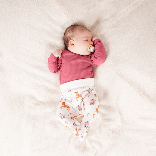 216009 Lala Nicol baba félalvóágy - 100% pamut, rózsás és rózsás nyomtatással