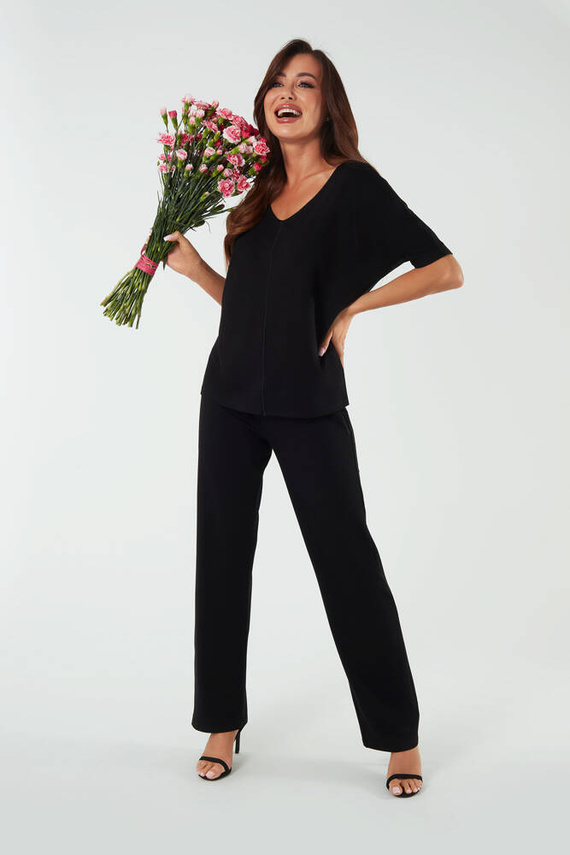 Soler Női hosszú nadrág Olasz divat - fekete