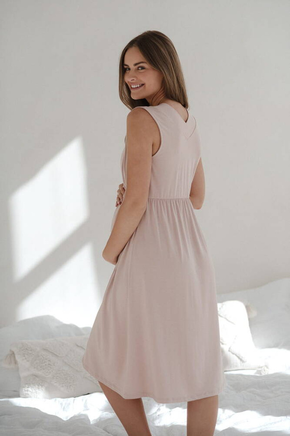 Star Light koszula nocna ciążowa i do karmienia z bambusa Milk&Love pudrowy róż