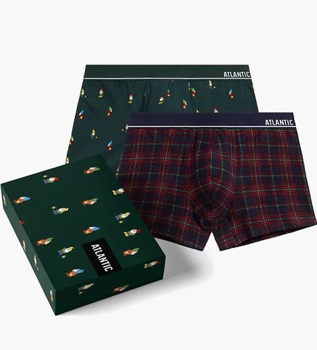 2GMH-031/25 Atlantic férfi boxeralsó - pamut elasztánnal, színes mintával, 2 db, 2 db