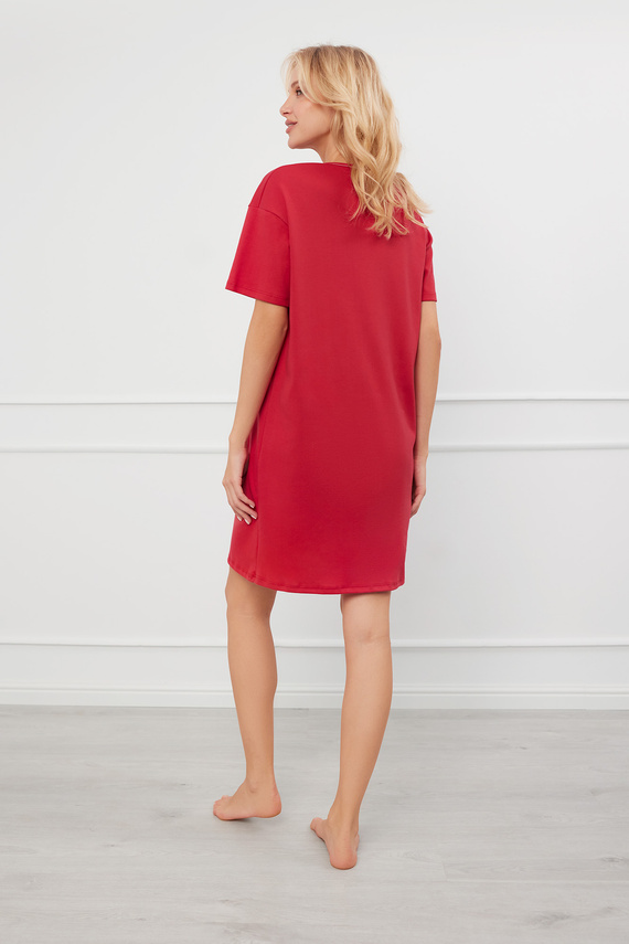 Evora rövid ujjú hálóing Olasz divat - piros