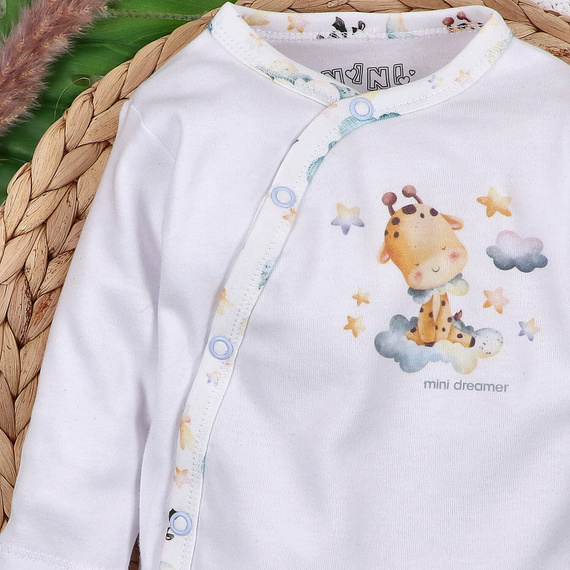 ABN-5602 Nini Little Dreamers borítékos bodysuit bio pamutból csecsemőknek - nikkelmentes záróelemek, 100%-os biztonsággal