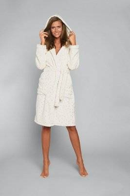 Italian Fashion női kapucnis fürdőköpeny - print/arany csillagok