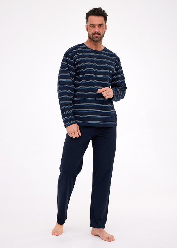 138/56 Cornette Különböző férfi pizsama | Pamut, csíkos, hosszú ujjú, dobozos