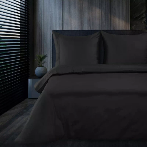 1B Elegáns szatén ágynemű Eva Minge Eurofirany fekete | 100% pamut makoszatén
