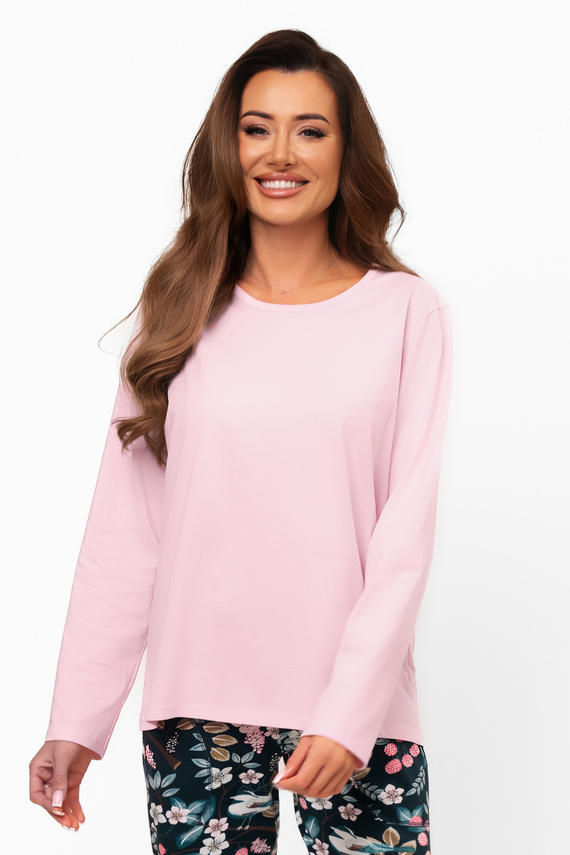 Női pamut pizsama Marisal - hosszú ujjú, hosszú nadrág Olasz divat