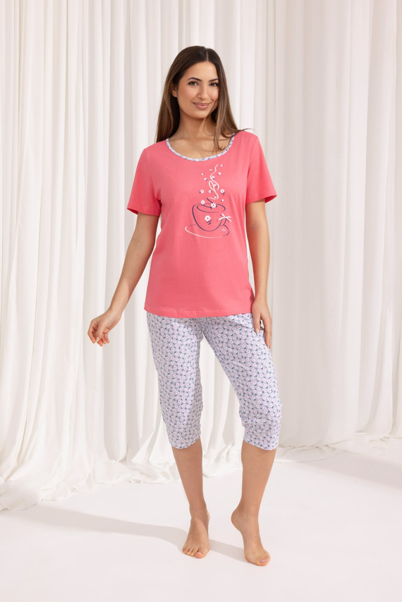 685 Női pizsama Regina - korall színben