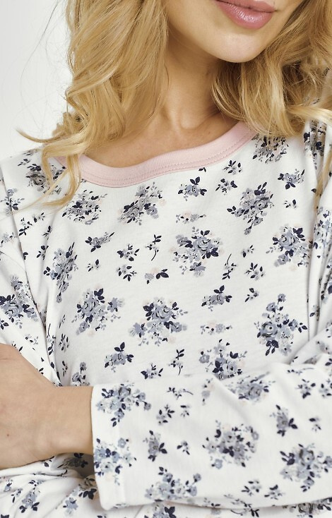 3452 Martina Női Taro ing - pamut, virágmintás, hosszú ujjú, hosszú ujjú