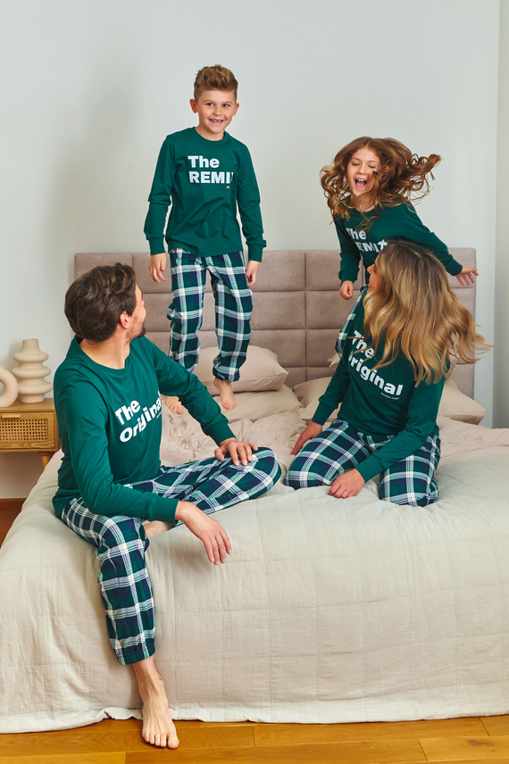 Doctor Nap 7342 - Uniszex gyermek pizsama "The Remix" | Családi kollekció, lengyel gyártmány - sötétkék