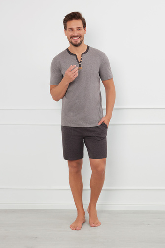 Julius Férfi rövid ujjú pizsama, rövidnadrág Italian Fashion - ¶r.melange/c.melange