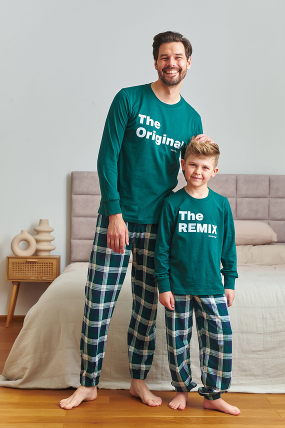 7341 Doctor Nap - Férfi pizsama "The Original" | 100% pamut, lengyel gyártmány - smaragdzöld