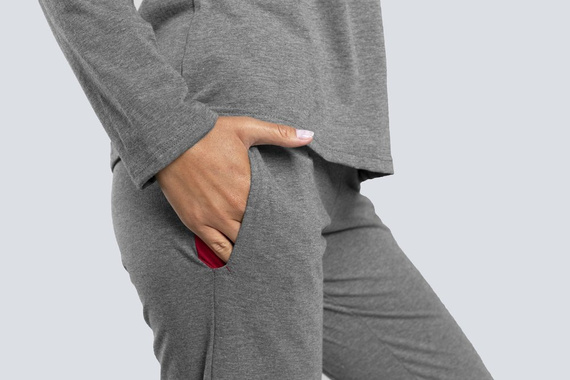 Accent női pizsama hossza. ujj, hossz. nadrág Italian Fashion - sötét melange