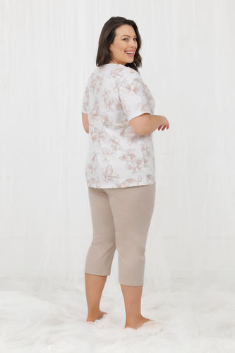 Empiria Italian Fashion női pamut pizsama rövid ujj 3/4 nadrág kényelmes