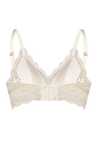 Kaja 02 Melltartó puha melltartó Mefemi homok - csipke, puha, kényelmes, díszes masnival