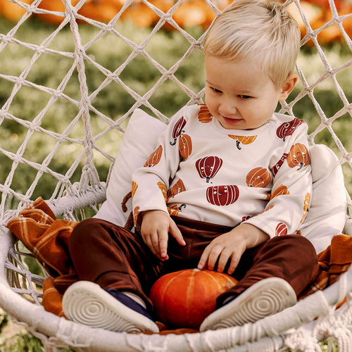 Halloween baba bodysuit Eevi - ekrü, sütőtök, pamut