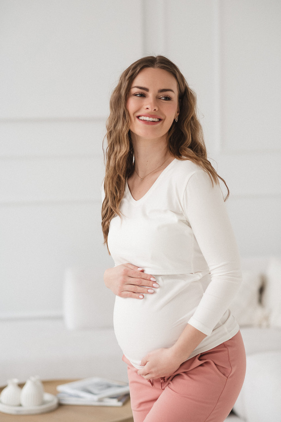 Milk&Love Milk Shirt kismama és szoptatós felső 7/8 ujj white