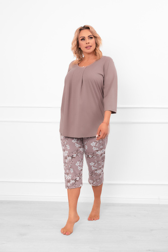 Női pizsama Oszima - 3/4-es ujjú és nadrág, pamut Italian Fashion
