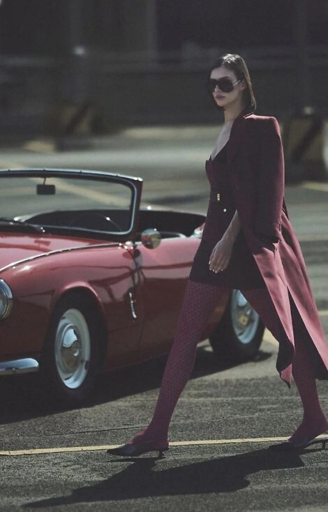 1233 Cherie harisnyanadrág Gabriella 60 den bordó - szív minta, 3D