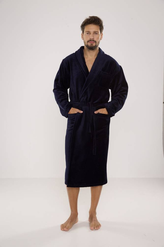 803 / 819 Twin frottír férfi háziköntös Forex - sötétkék (sötétkék)