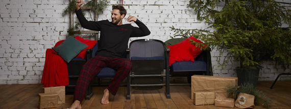 Zeman Italian Fashion férfi pizsama - fekete/print