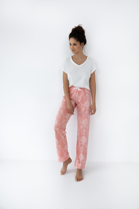 Kalina Sensis női pizsama - ekrü és lazac színben