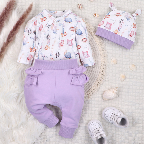 ABN-5471 Underwater World Nini hosszú ujjú boríték body - organikus pamut, csecsemőknek