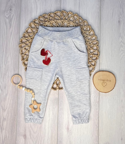 Gyerek jogger nadrág Mamatti SJ08 szürke melír – puha és kényelmes