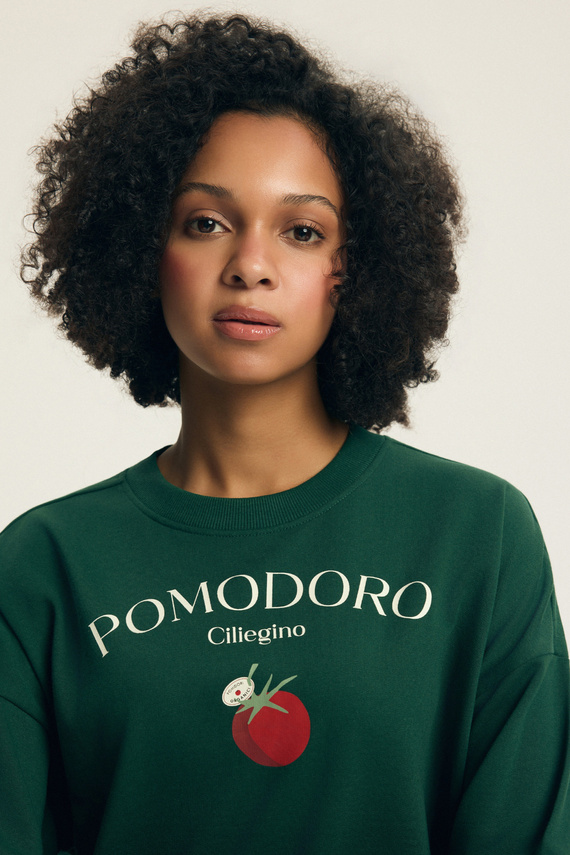 Dessie Henderson női pamut pulóver, enyhén bélelt, mintás